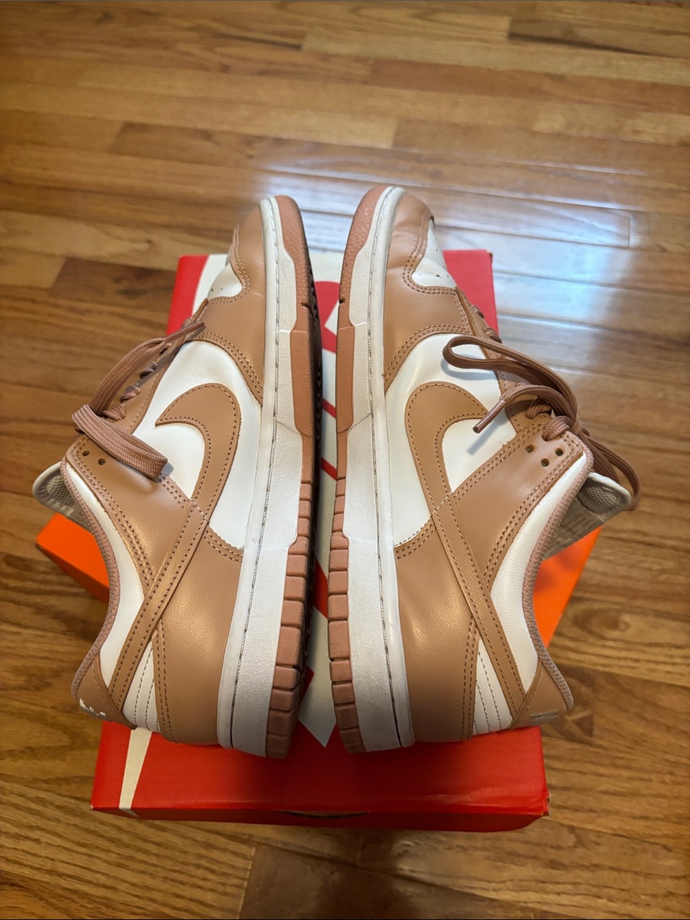 Nike Dunk Low Rose Whisper and White Casual Sneakers - Picture 9 of 10
